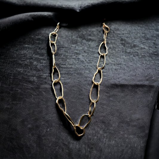 Collana in acciaio dorato