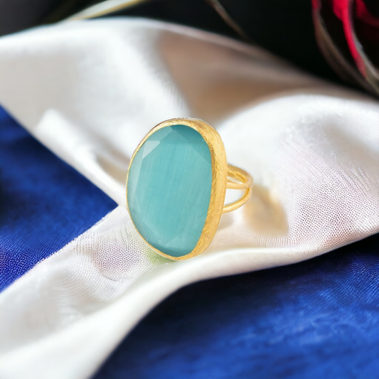 Anello regolabile in acquamarina