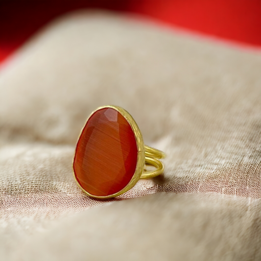 Adjustable carnelian ring