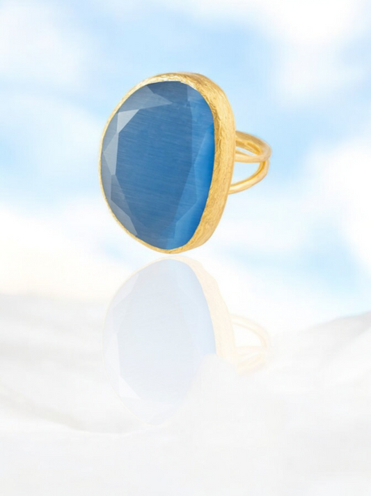 Anello regolabile in azzurrite