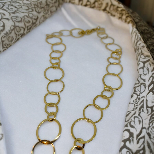 Collana in acciaio dorato