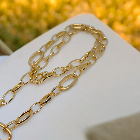 Collana in acciaio dorato