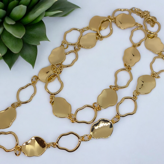 Collana in acciaio dorato