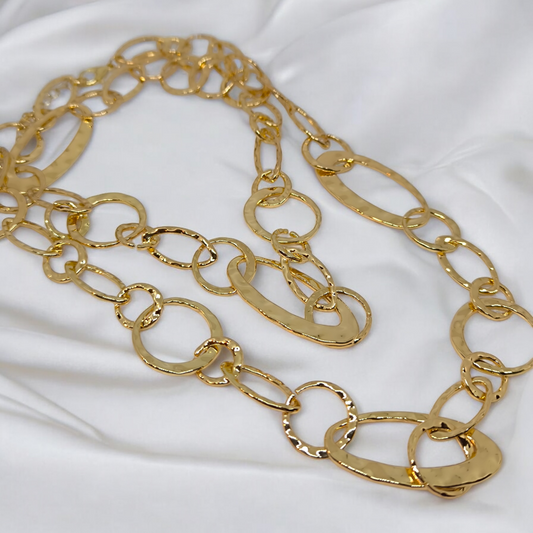 Collana in acciaio dorato