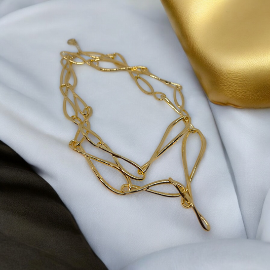 Collana in acciaio dorato