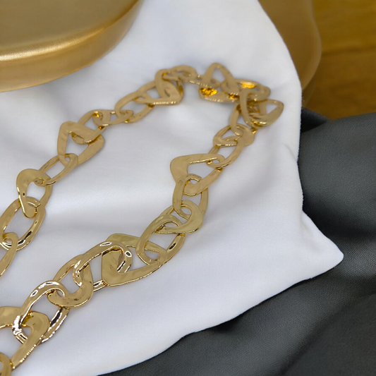 Collana in acciaio dorato