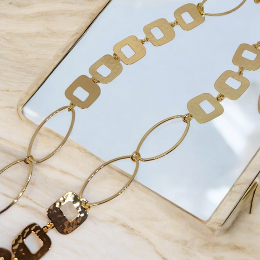 Collana in acciaio dorato