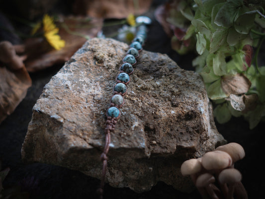 Bracciale in pietra intrecciato crisocolla