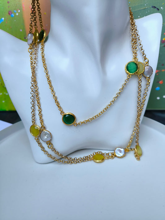 Collana in acciaio dorato