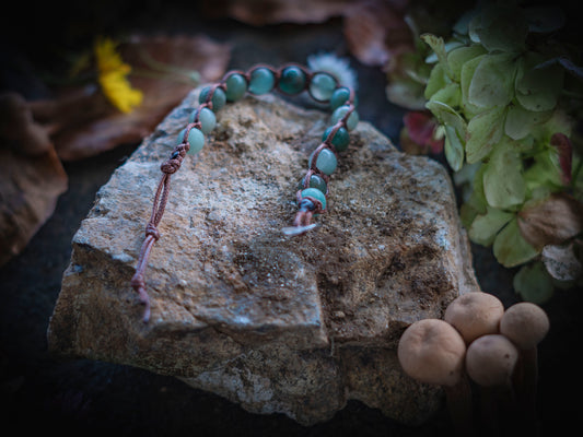 Bracciale in pietra intrecciato avventurina