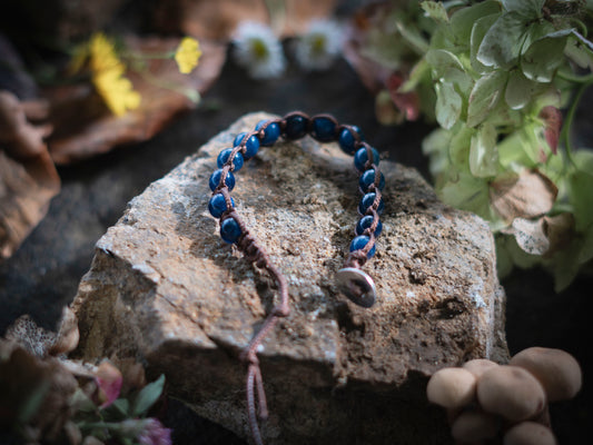 Bracciale in pietra intrecciato sodalite