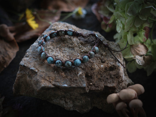 Bracciale in pietra intrecciato crisocolla