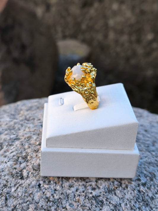 Anello regolabile pietra di luna