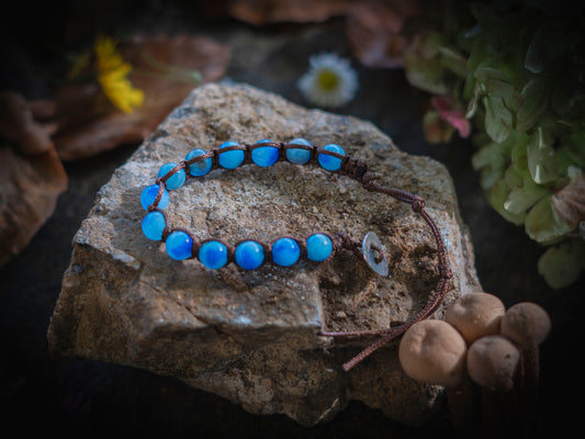 Bracciale in pietra intrecciato in agata striata