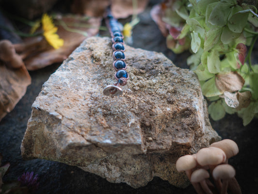 Bracciale in pietra intrecciato azzurite
