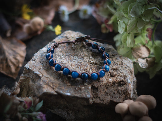 Bracciale in pietra intrecciato sodalite