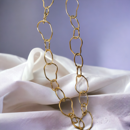 Collana in acciaio dorato