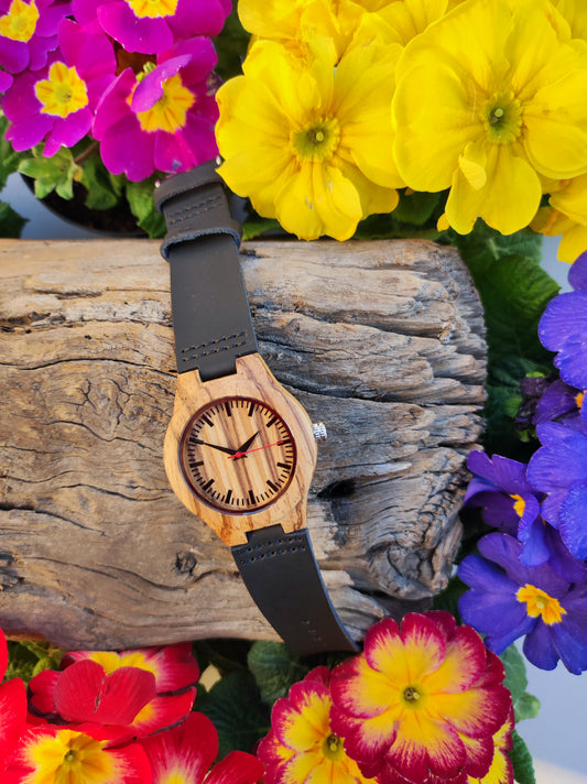 Zebrano wood clock