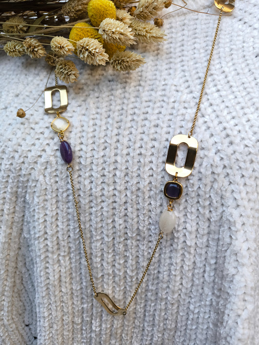 Collana in acciaio dorato