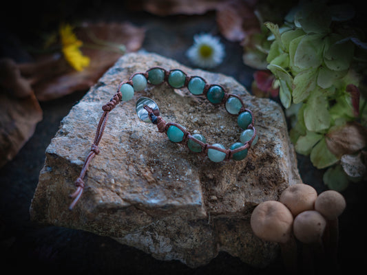 Bracciale in pietra intrecciato avventurina