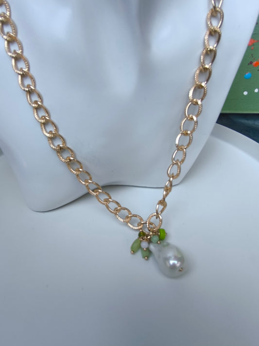 Collana in acciaio dorato