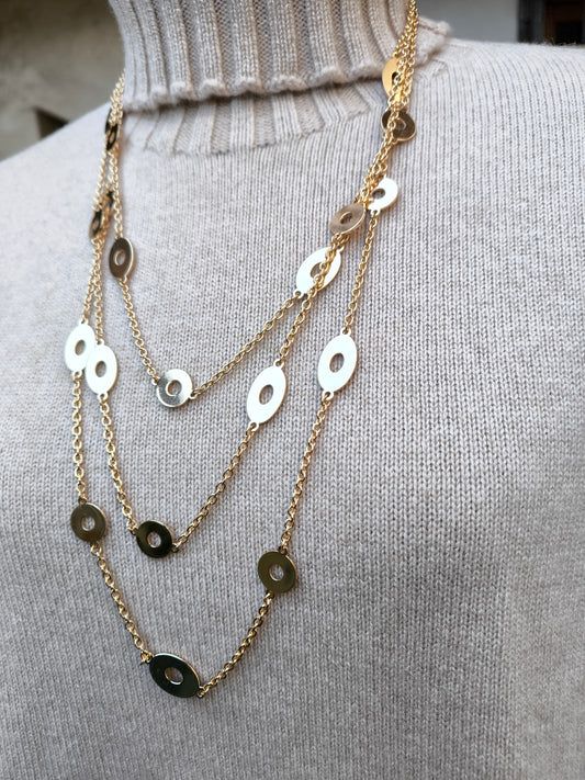 Collana in acciaio dorato