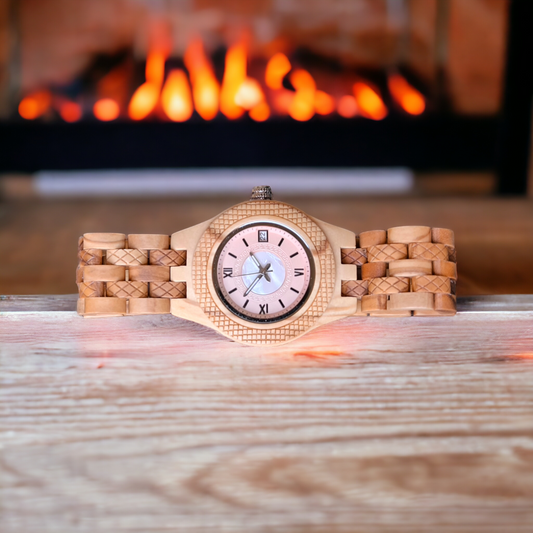 Orologio in legno d'ulivo