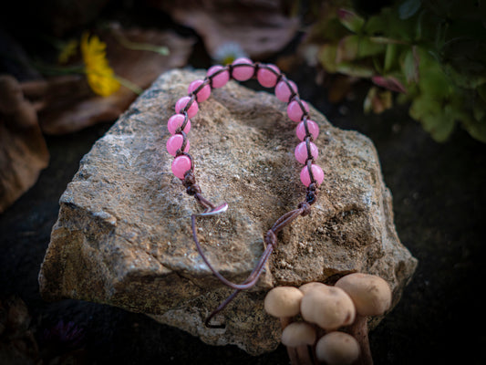 Bracciale in pietra intrecciato kunzite