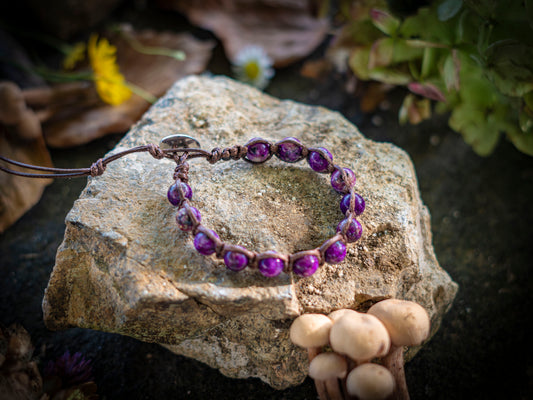 Bracciale in pietra intrecciato lepidolite