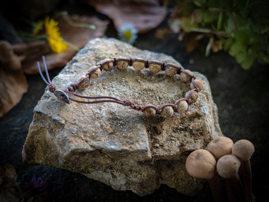 Bracciale in pietra intrecciato diaspro paesaggio