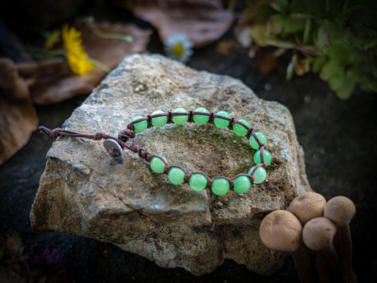 Bracciale in pietra intrecciato olivine