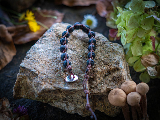 Bracciale in pietra intrecciato pietra lavica