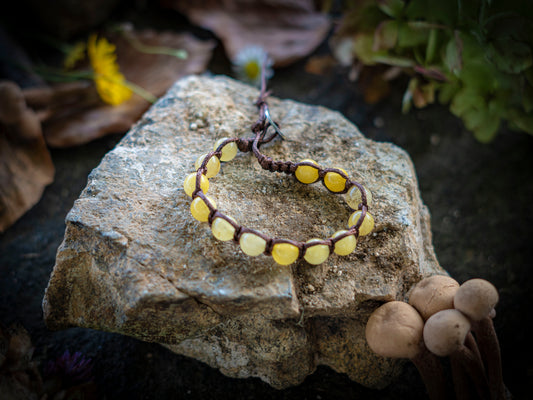Bracciale in pietra intrecciato calcite gialla