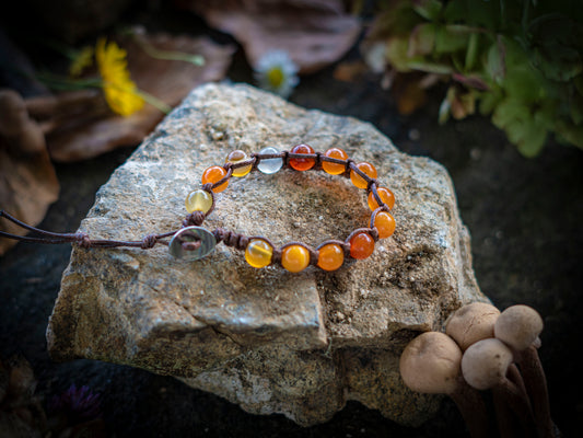 Bracciale in pietra intrecciato carnelian