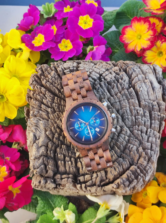 Walnut wood clock