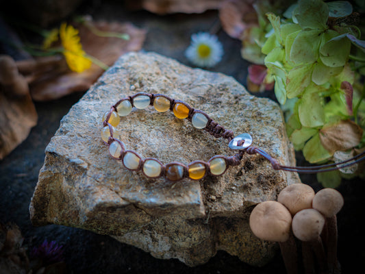 Bracciale in pietra intrecciato in quarzo citrino