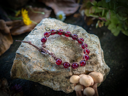 Bracciale in pietra intrecciato Red spinel
