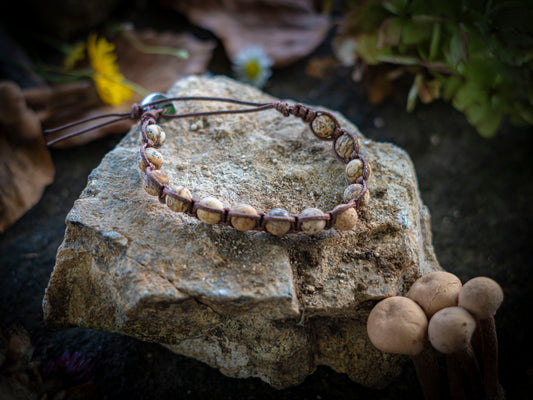 Bracciale in pietra intrecciato diaspro paesaggio