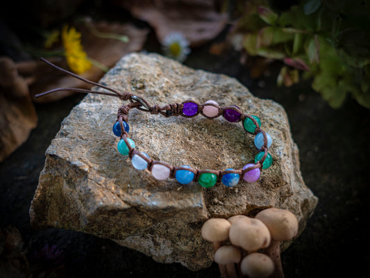 Bracciale in pietra intrecciato agata mix color