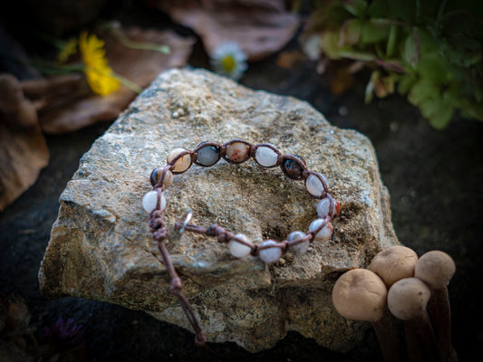 Bracciale in pietra intrecciato bauxite