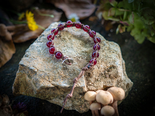 Bracciale in pietra intrecciato Red spinel