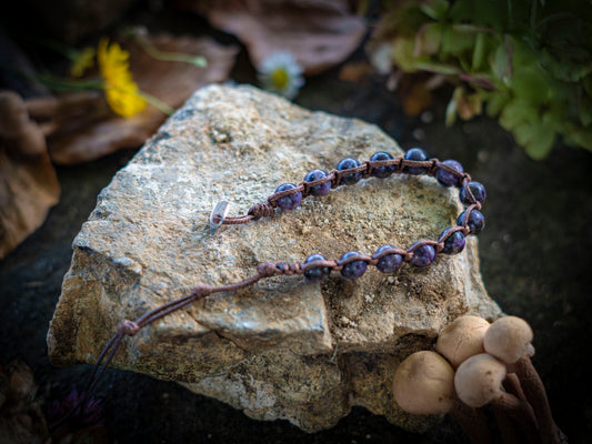 Bracciale in pietra intrecciato purpurite