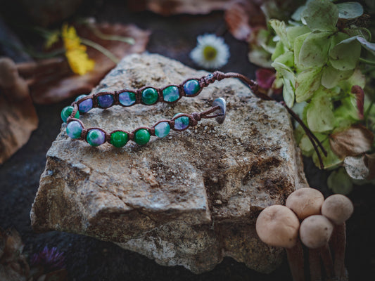 Bracciale in pietra intrecciato fluorite