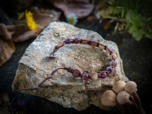 Bracciale in pietra intrecciato raw halite