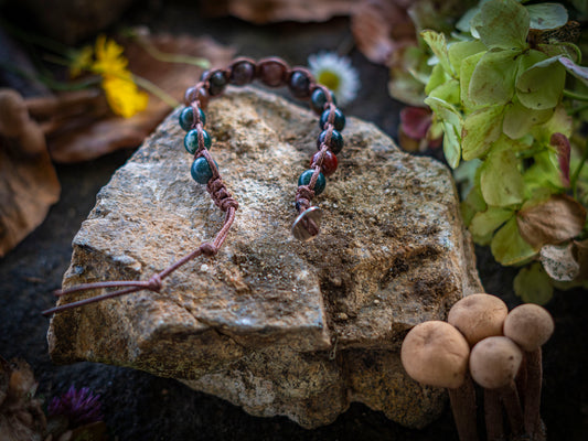 Bracciale in pietra intrecciato in agata Indiana