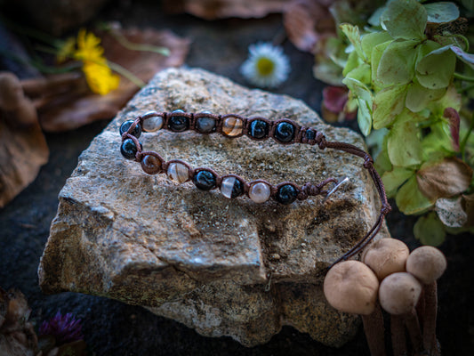 Bracciale in pietra intrecciato Agata Botswana
