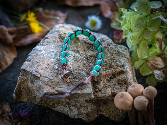 Bracciale in pietra intrecciato agata verde