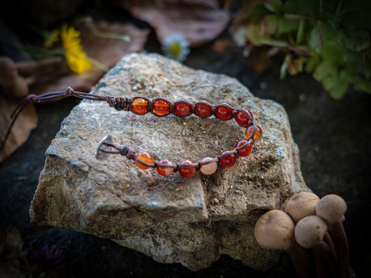 Bracciale in pietra intrecciato corniola