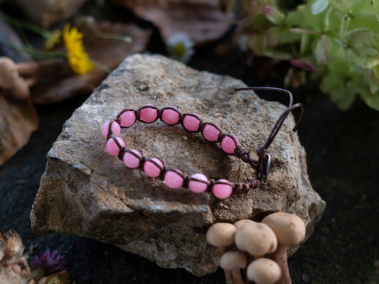 Bracciale in pietra intrecciato kunzite