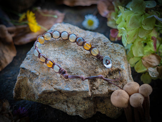 Bracciale in pietra intrecciato in quarzo citrino